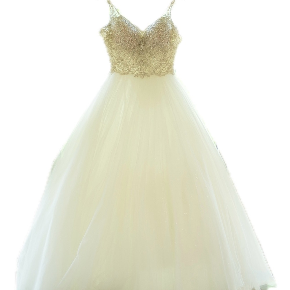 David's Bridal Gold and Cream Dress essence  size 14